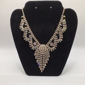 AB Crystal V Cut Necklace Vintage